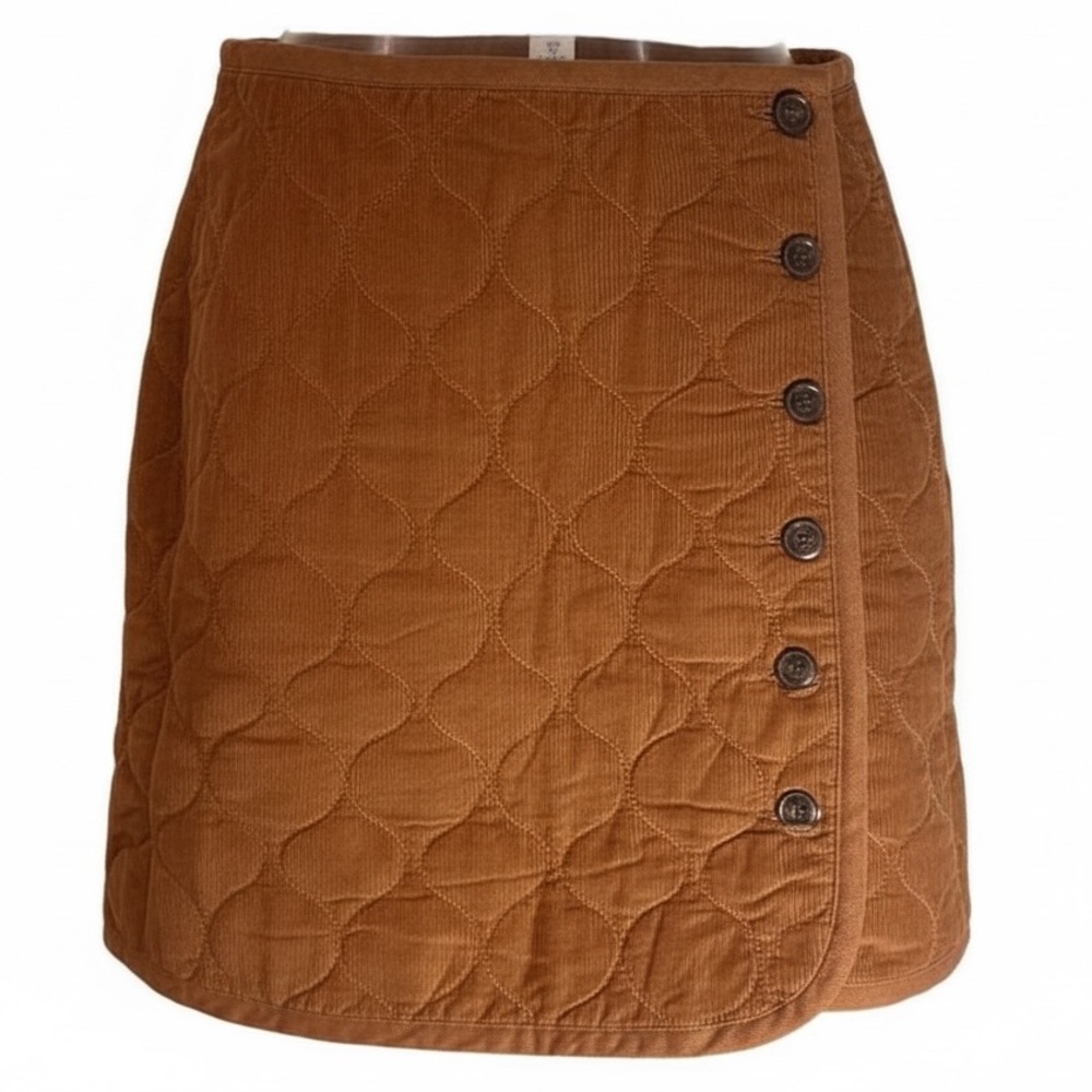 Madewell 100% Cotton Corduroy Quilted Mini Skirt in Warm Coffee" | Size 0